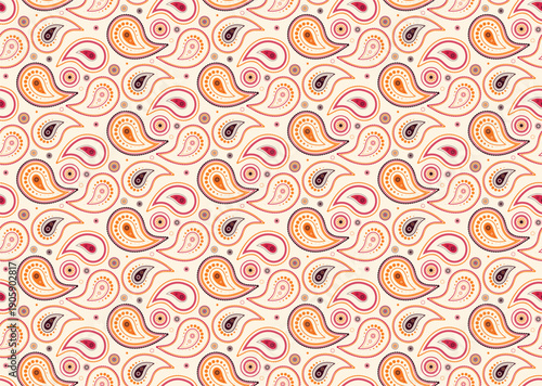 Cover wedding on paisley nature. Decoration abstract with herbal tissue. Fashion sparse with retro floral.