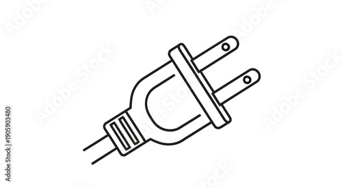 Simple line drawing of a standard two prong electrical plug against a white background