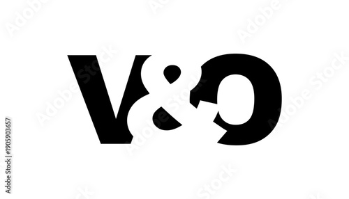 VO logo design in bold style. Black white identity symbol. Modern typography emblem. Corporate branding icon.