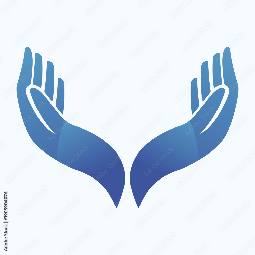 Obraz premium Caring Hands Logo – Protection, Support and Safe Care Symbol