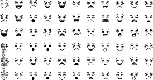 Diverse Expression Icons: Minimalist Faces Conveying a Spectrum of Human Emotions for UI Design, Messaging Apps, and Illustrative Purposes