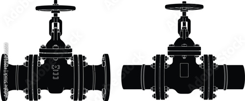 Two different types of industrial valves with distinct features and designs