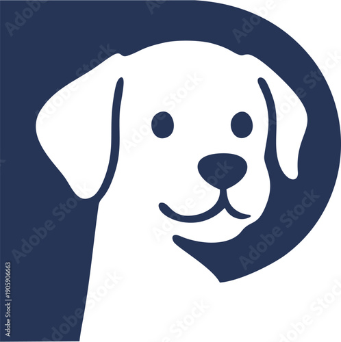 Illustration of a blue dog head