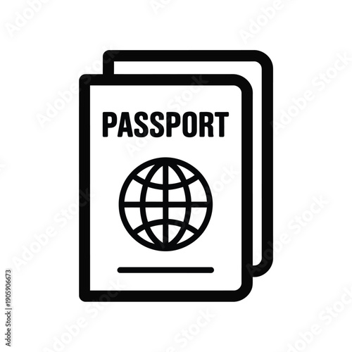 Illustration of two stacked passports with a global symbol