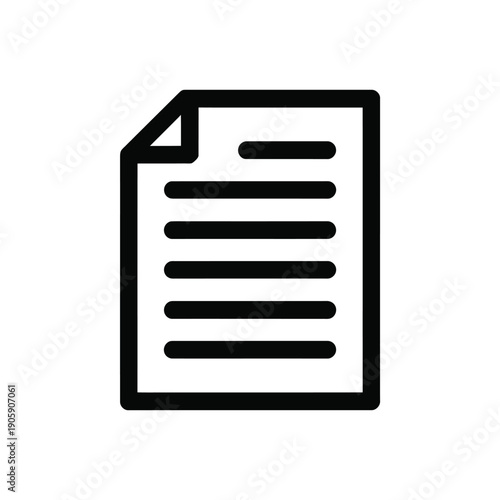 Simple black and white line drawing of a document or paper sheet