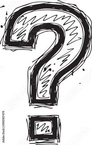 Hand drawn question mark icon
