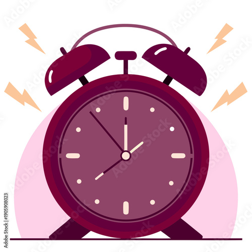 An alarm clock with lightning bolts coming out of it Vector