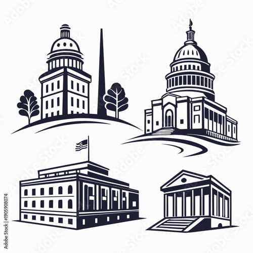 Illustration of government buildings Vector