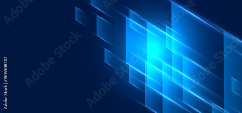 Abstract digital technology futuristic big data blue background, Cyber nano information communication, innovation future tech data, internet network connection, circuit board line dot illustration 3d