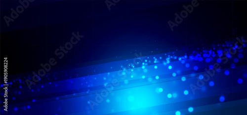 Abstract digital technology futuristic big data blue background, Cyber nano information communication, innovation future tech data, internet network connection, circuit board line dot illustration 3d
