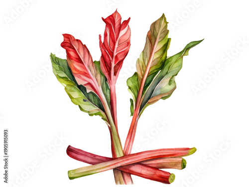 A close-up shot of a cluster of red and green leaves