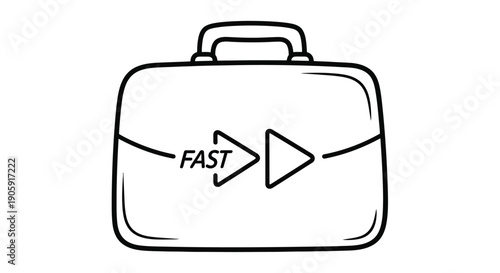 Briefcase features a forward fast-forward icon suggesting quick business travel or swift operations.