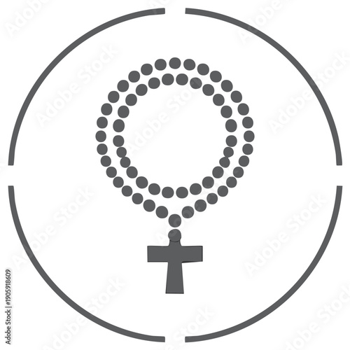 Christian Rosary Beads with Cross Icon Symbol Spiritual Prayer Meditation Faith Religious