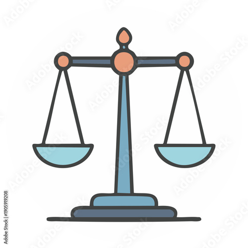 Simple illustration of a scale icon, justice concept, balance and law symbol