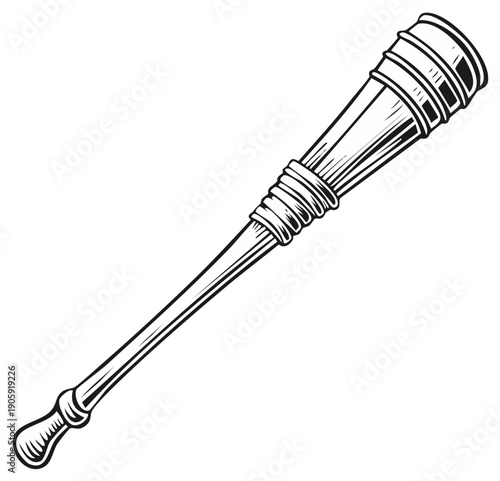 Vintage smoking pipe illustration detailed artistic drawing for tobacco use and retro lifestyle