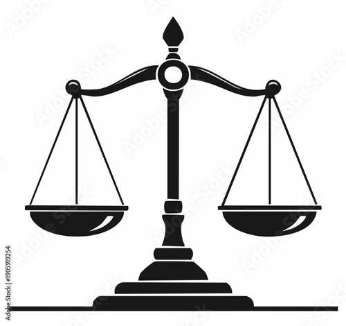 Justice Scale Silhouette Representing Fairness and Law