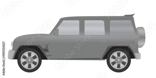 Grey pick-up car. vector illustration