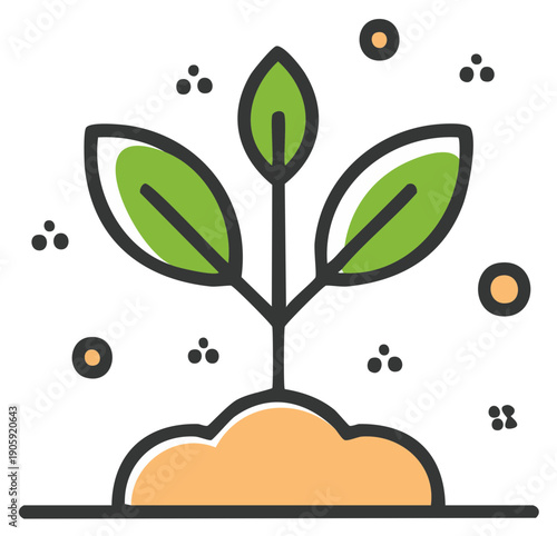 Fresh Green Plant Sprouting from Fertile Soil Symbolizing Growth and Sustainability
