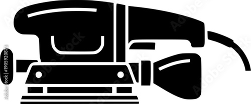 Sanding machine black icon for carpentry and construction tasks
