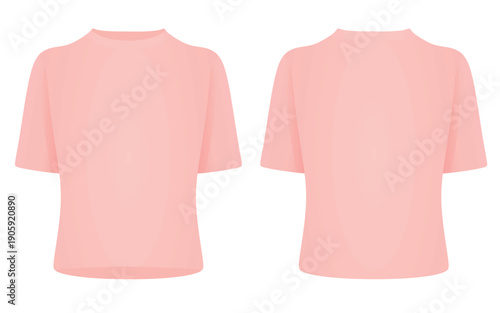 Pink women crop top. vector illustration