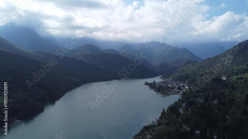 Aerial Drone View of the Dolomites Mountains, Italy