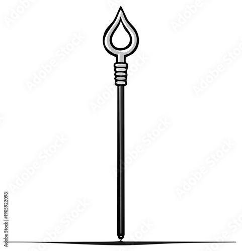 Stylized Spear Icon in Black and White