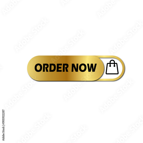 ORDER NOW Golden Button Icon – yellow gradient Call to Action Web Button PNG transparent  Background