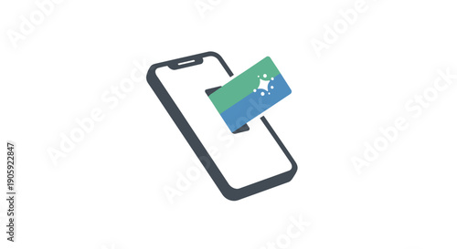 Smartphone with bank card on screen.