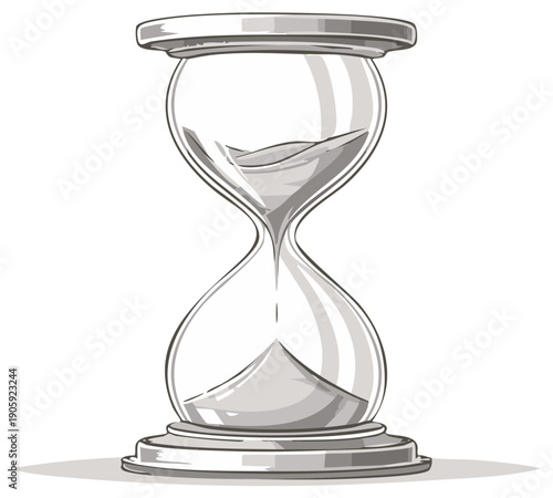 Glass Hourglass Depicting Time Passing in Sand Timer Vector Art