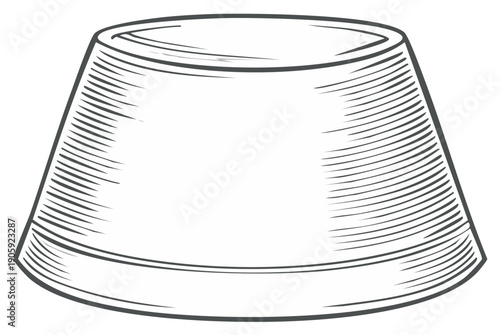 A classic conical shape drawing with vintage sketching style and lines