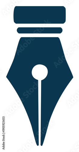 Elegant fountain pen nib icon, a classic symbol of writing, literature, and creativity.