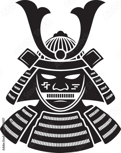 Ancient samurai warrior helmet and armor japanese traditional culture