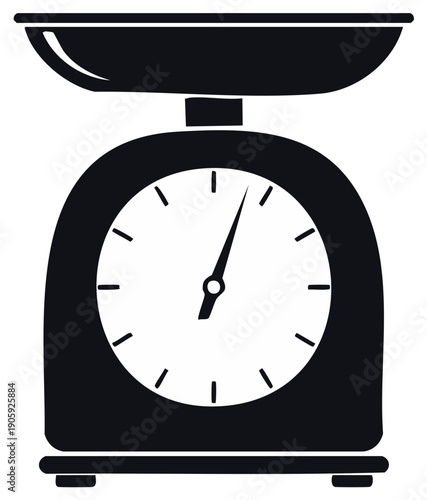 Classic Kitchen Scale Illustration for Measuring Ingredients and Food Portions