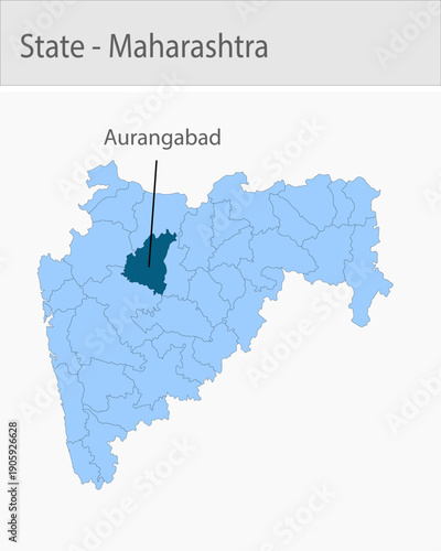 Aurangabad-Maharashtra_Map detailed map illustration graphic for educational reference, geographic visualization, design layouts, presentations, digit