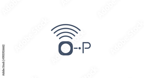 Wireless internet technology symbol logo.