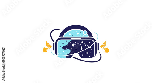 Virtual reality headset device technology.