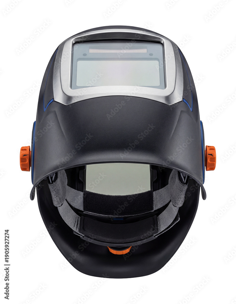 Fototapeta premium Welding helmet with auto-darkening lens and flame-resistant shell.