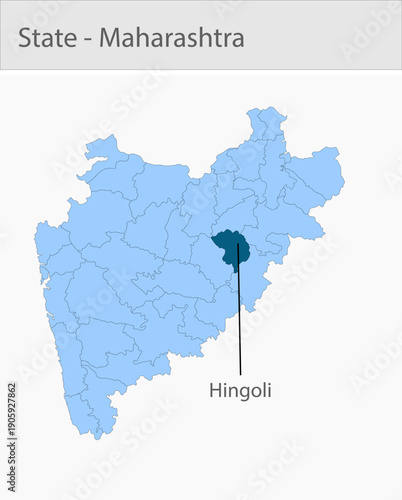 Hingoli-Maharashtra_Map detailed map illustration graphic for educational reference, geographic visualization, design layouts, presentations, digital