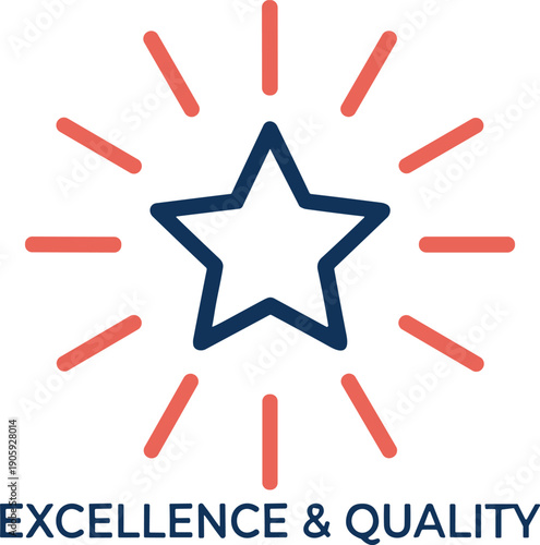 Excellence and quality concept icon, achievement performance standard, premium business success symbol, continuous improvement strategy, professional value illustration