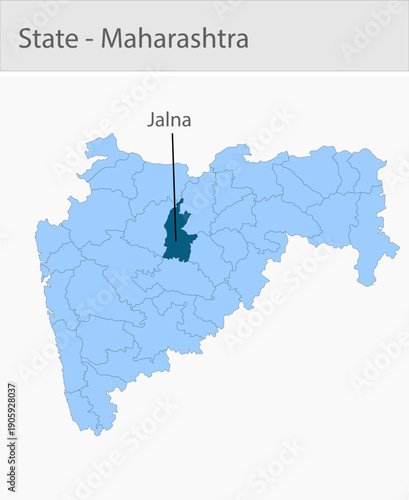 Jalna-Maharashtra_Map detailed map illustration graphic for educational reference, geographic visualization, design layouts, presentations, digital me