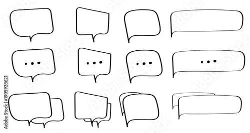 chat and speech bubble doodle comic style icon art