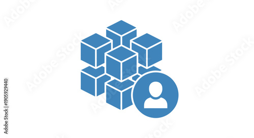 Blue cubes with a human icon.