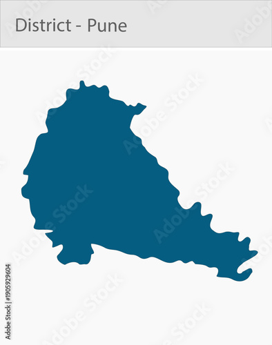 Pune_Map detailed map illustration graphic for educational reference, geographic visualization, design layouts, presentations, digital media and print