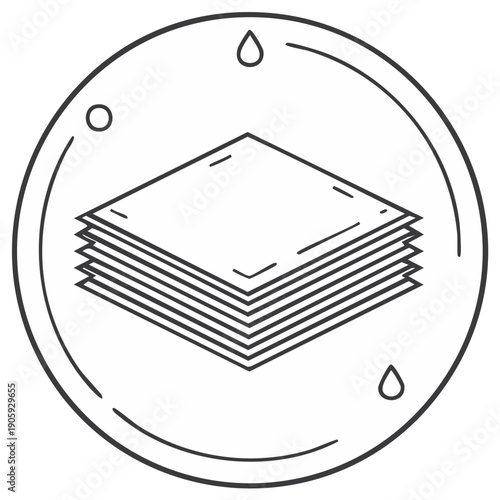 Stack of Fabric Layers Waterproof Material Icon