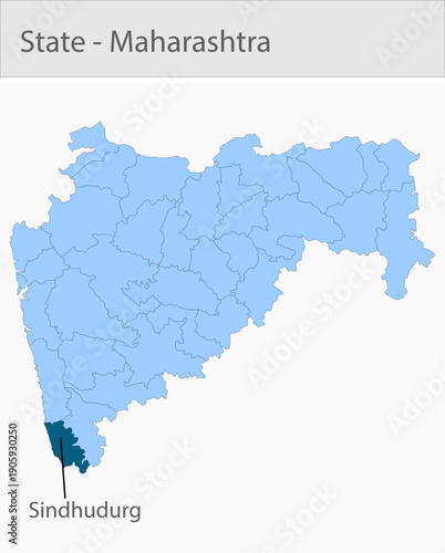 Sindhudurg-Maharashtra_Map detailed map illustration graphic for educational reference, geographic visualization, design layouts, presentations, digit