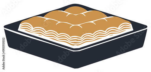 Baklava in a dark tray presents the beauty of pastry with layers and sweet flavour profile.