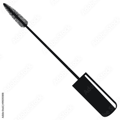 Isolated vector mascara applicator, makeup, cosmetics, beauty and eyes care concept, enhancing natural look, applying eye make-up