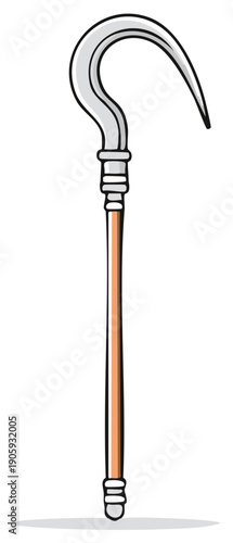 Cartoon drawing of a crozier symbol of authority and pastoral care in religious settings
