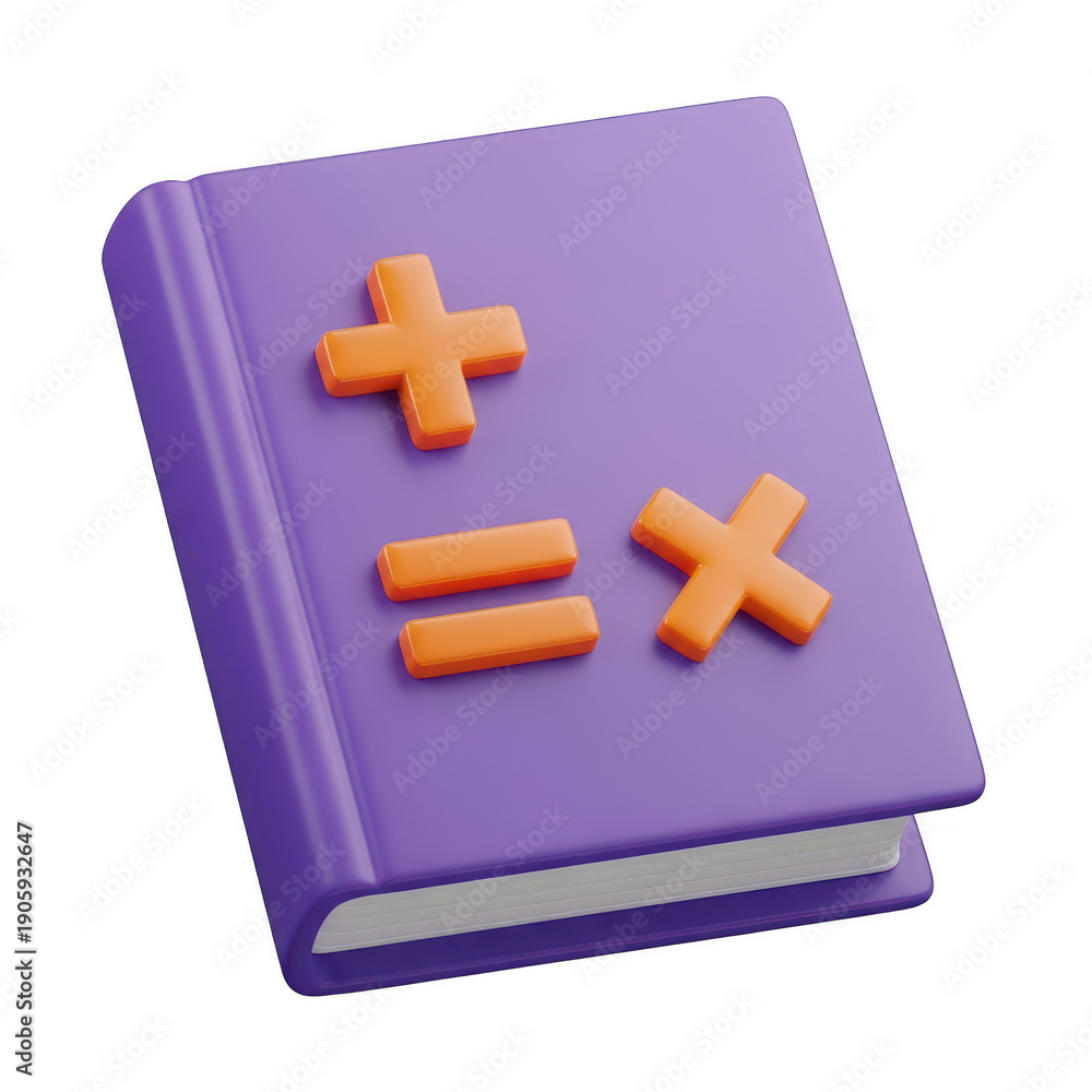 Fototapeta premium Purple book with mathematical symbols