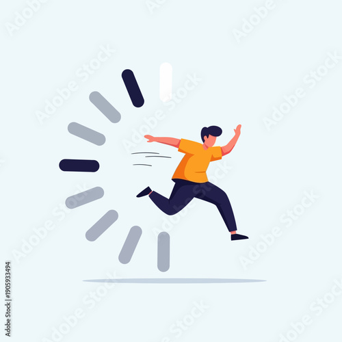 Man Running with Motion Blur.